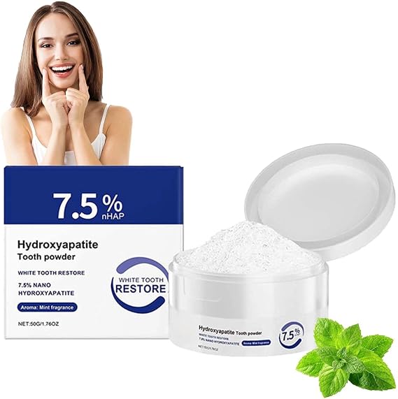 Hydroxyapatite Tooth Powder for Teeth Whitening & Enamel Repair – Deep Cleaning, Protects Gums, Freshens Breath, Gentle Whitening Toothpaste Alternative for a Healthier Smile.
