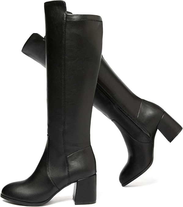 Ruiee Women's Extra Wide Calf Knee High Boots.