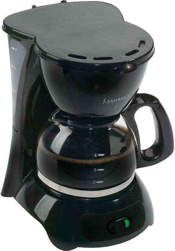 Continental Electric 4-Cup Coffee Maker, Black