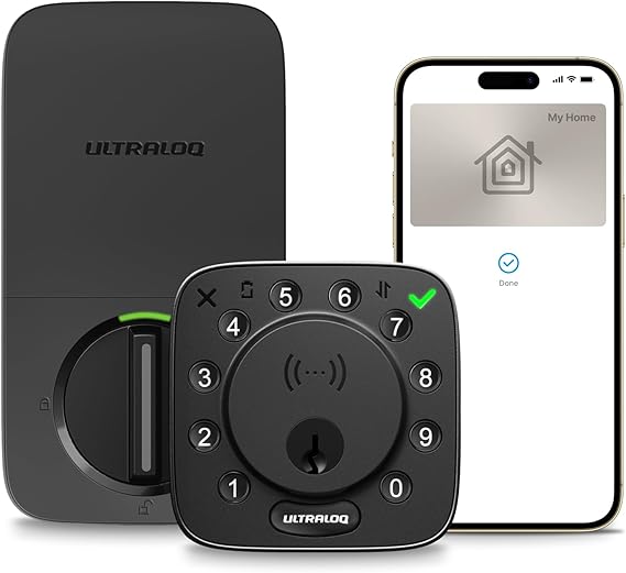 ULTRALOQ Bolt NFC Smart Lock, Tap to Unlock with iPhone and Android NFC, Built-in WiFi Smart Locks for Front Door, App Remote Access, Auto-Lock, Auto Unlock, Works with Apple Home, Alexa, Google