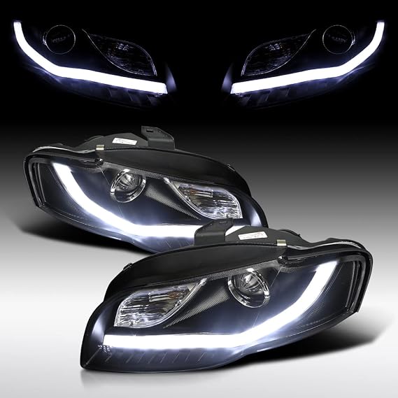 Autozensation LED Projector Headlights For 2006-2008 Audi A4 Black