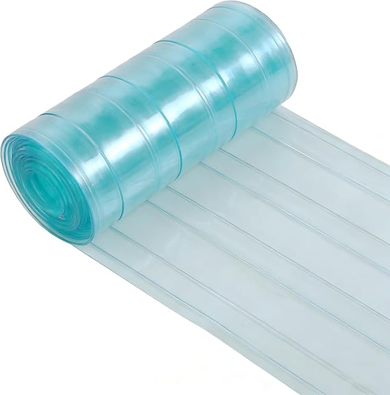 Plastic Vinyl Replacement Strip Curtain-Door,6.8 Length x 7.5 Width x 0.08Thick,Clear Waterproof PVC for Warehouse Doors, Walk-in Freezers Cooler Curtain Strips for Basement Stable, Pet House.