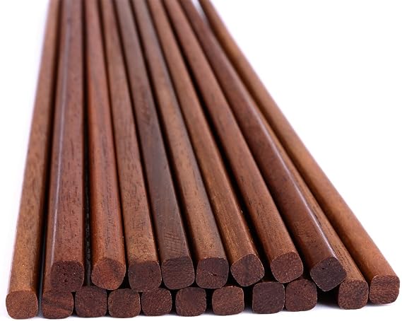 Mannice 10 Pairs Wooden Chopsticks Reusable Chop Sticks Dishwasher Safe