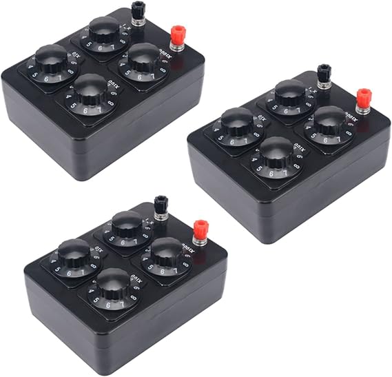 3X 0-9999 Ohm Simple Resistance Box Variable Decade Resistor Teaching Instrument
