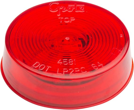 Grote 47073 Supernova Sealed Turtleback II LED Clearance Marker Light with Built-in Reflector and Male Pin - Amber