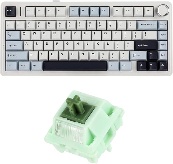 MechLands Aula F75 PRO 75% Gaming Keyboard with 70 Pieces Matcha Latte V2 Linear Switches