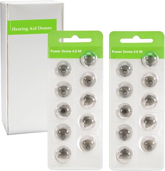 Hearing Aid Domes for Phonak Replacements, Phonak Hearing Aid Domes (Phonak Vented Domes Medium Size / 2 Packs）, Universal Domes for Phonak Hearing Aid Accessories.