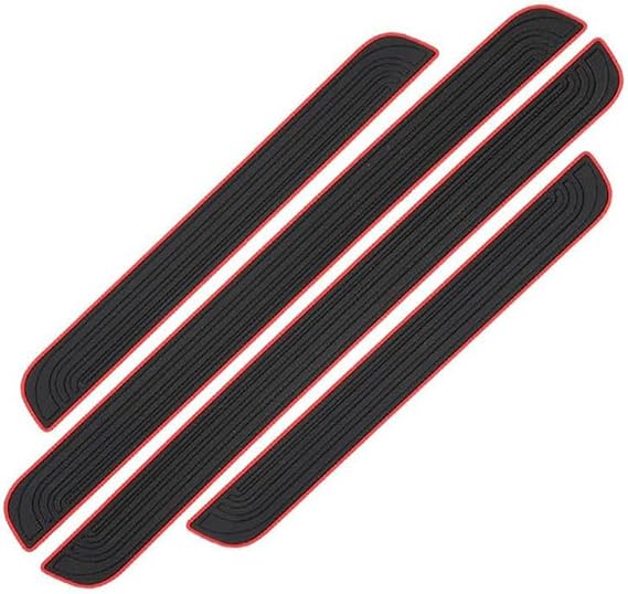 4Pcs Car Door Sill Protectors for Mercedes V Klasse Vito W447, Anti-Scratch Entry Guards Welcome Pedal Protector Cover Scuff Panel Step Accessories,B/Black Red