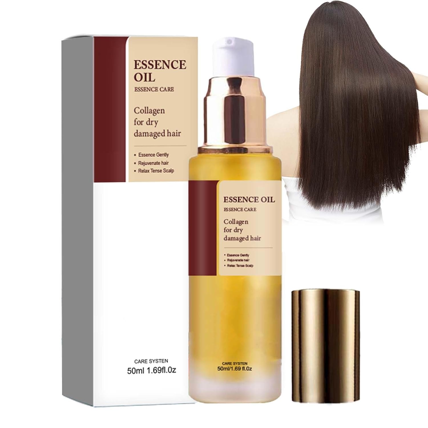 Maca Essence Hair Oil Collagen Hair Conditioner Oil Argan Oil Deep Repair Hair Care Hair Serum for All Hair Types Against Frizz & Drying Out Repair Hair Oil for Smooth and Shiny Hair 50 ml