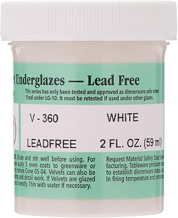 AMACO Velvet Underglaze, 2 oz. (59 mL), V-360 White