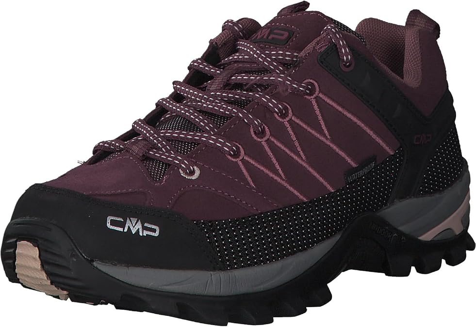 CMP Rigel Womens Low Waterproof Hiking Shoes Suede Trail Shoes with Supportive Fit & All-Terrain FullOn Grip Sole
