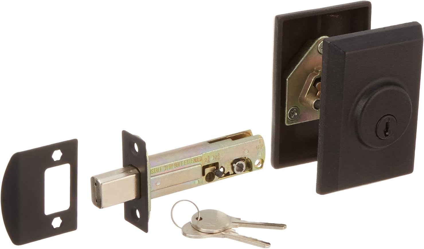 Weslock 07972-2-2SL23 Square Double Cylinder Deadbolt, Black