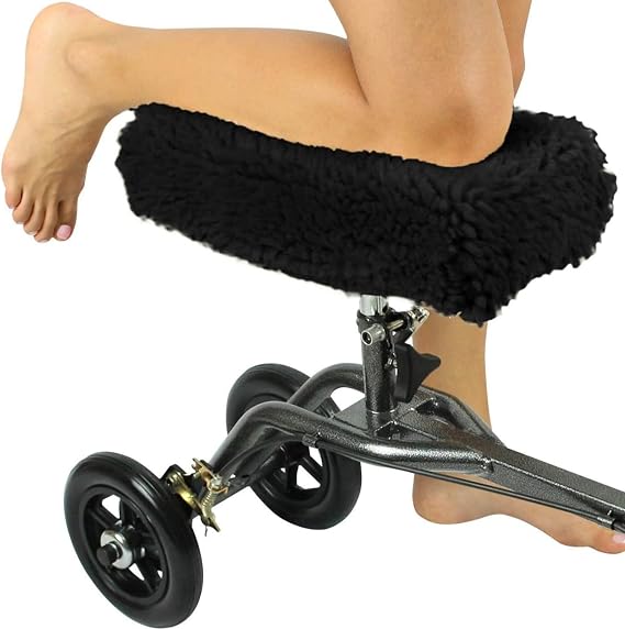 Knee Walker Scooter Pad Cover Leg Cart Roller Improves Injury Soft Support Knee Pain Relief Trolleys Cushion Sheepskin Foam Pad Cover Accessories for Broken Foot Surgery