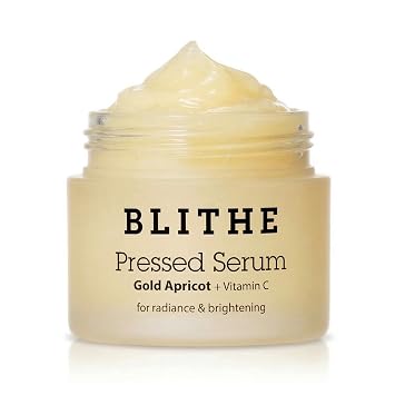 BLITHE Pressed Serum Gold Apricot With Kojic Acid & Vitamin C | Glow Serum for Face | Glass Skin Korean Skincare & Face Moisturizer for Dry Skin, 0.91 fl oz