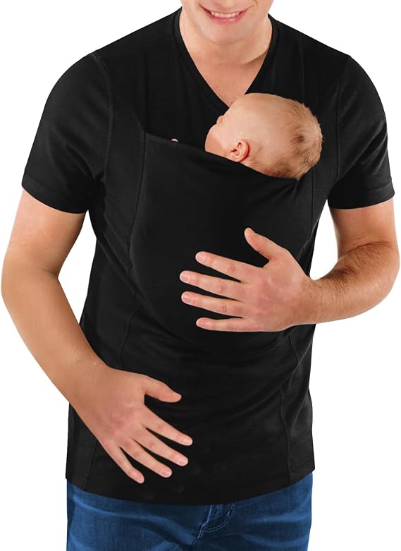 Mens Dad Shirts Baby Carrier Shirt Short Sleeve New Dad Gifts T-Shirt