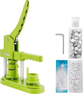 VEVOR Installation-Free Button Maker Machine 25mm 1 inch with 500pcs Button Parts Badge Press Machine,DIY Pin Button Maker Machine with Circle Cutter