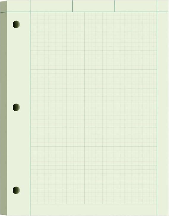 Engineering Paper 8.5x11, 100 Sheets Top Glue Binding Engineering Notebook