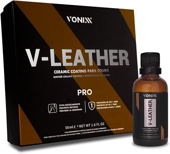 Vonixx V-Leather Ceramic Coating 1.6 fl oz (50ml) - up to 1 Year Protection, high Resistance, UV Protection, Prevent Stains.