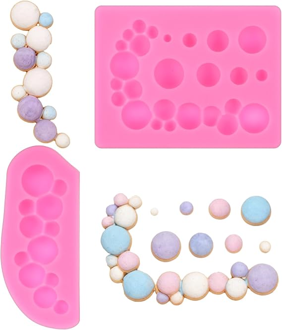 2 PCS Bubble Silicone Mold, Cake Pop Mold Semi Sphere Silicone Bubble Molds Hemispherical Ball Molds for Chocolate Cake Decoration Candy Sugar Desserts Clay Crafts