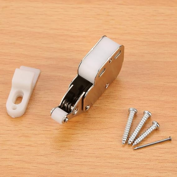 10PCS Cabinet Touch Catch Latch Lock Set with Strong Spring Release for Inset Rebated Butt Closing Doors