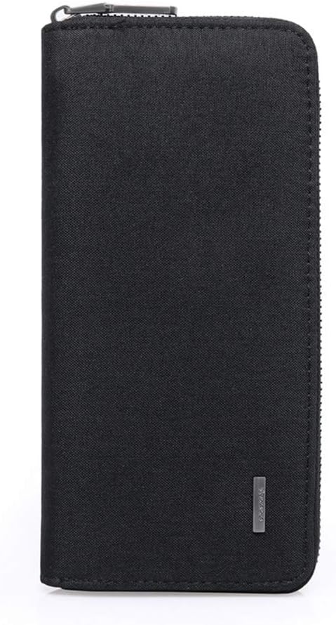 WOOLALA Mens Wallet Waterproof Canvas Zipper Arrounded Large Capacity Accordion Folded Cash Cards Phone Holder Long Wallet