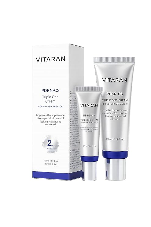 PDRN CS Triple One Cream Set 99.5% High Purity Salmon PDRN Anti-Aging Moisturizer, 2-in-1 At home & Travel sized Duo (50ml + 15ml), Korean Skincare for Sensitive Skin