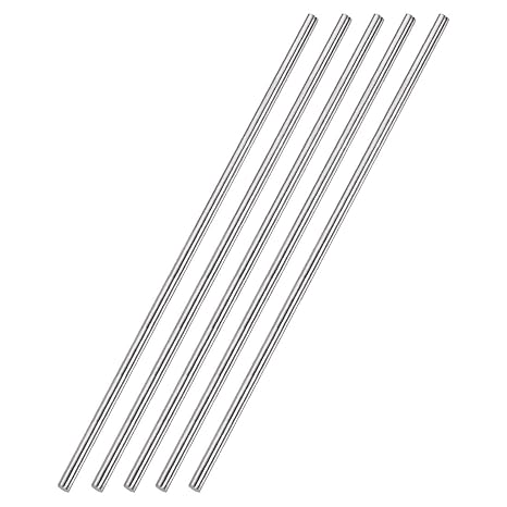 uxcell 4mm x 300mm 304 Stainless Steel Solid Round Rod for DIY Craft - 5pcs