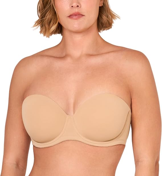 DELIMIRA Women's Padded Plus Size Strapless Bra | Full Coverage, Underwire, For Large Breasts, Multiway Bra