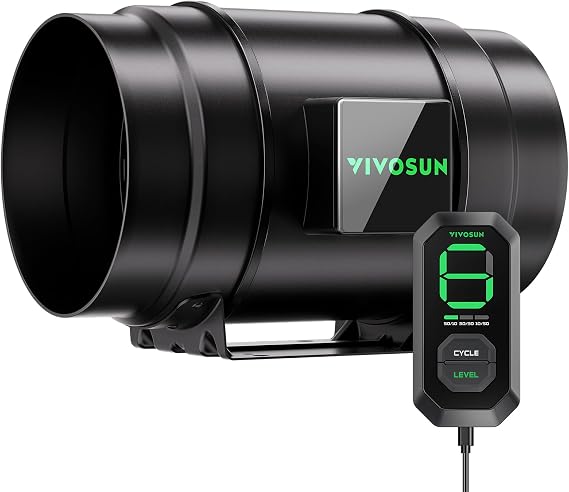 VIVOSUN G8 8" Inline Fan &Cycle Mode Speed Controller, 725 CFM Aerozesh Fan
