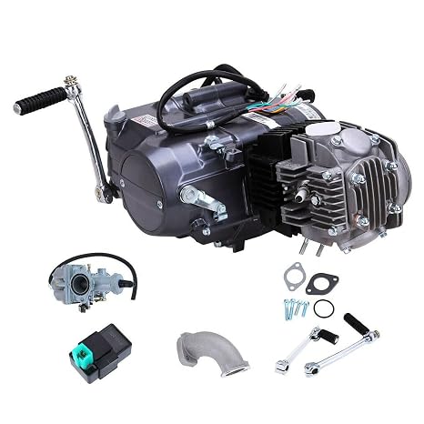 125cc 4 Stroke Motorcycle Engine Single Cylinder Manual Clutch Motor Engine Pit Dirt Bike Engine Motor Kit for Honda CRF50 CRF70 XR50 XR70 Z50 Spark Plug A7TC Carburetor PZ16J