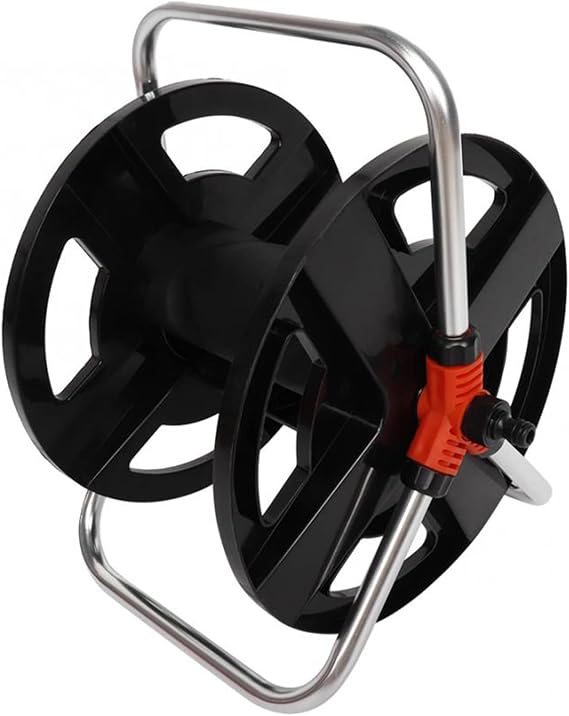 35m/114.8ft Garden Reel, Garden Pipe Storage Cart Pipe Water Pipe Car Roll Rack Portable Shelf Bracket Garden Tools