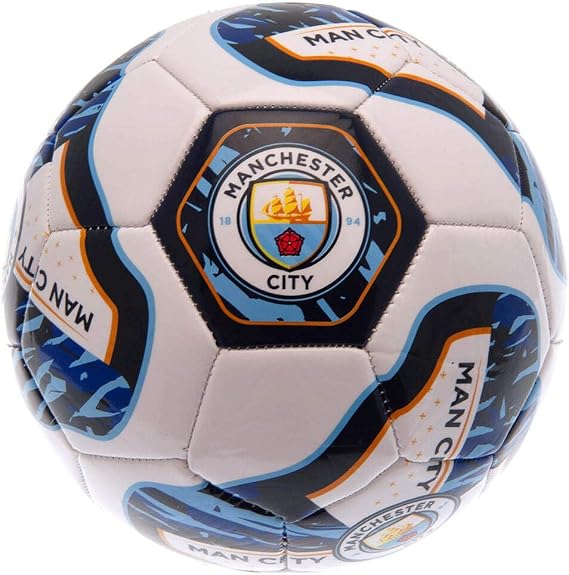 Hy-Pro Tracer Soccer Ball Size 5 - Officially Licensed Manchester City Training Ball, 26-Panel Design with Team Crests