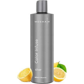 MOEHAIR Color Infuse Silver 12 Fl. Oz | Purple Toner for Silver, Gray & White Hair | Neutralizes Unwanted Brassiness | Salon-Grade Hair Toner for Brassy Hair | Brass Off | Sulfate and Paraben-Free