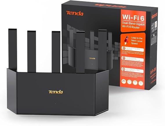 Tenda AX1500 WLAN yönlendirici 6, çift bantlı, 4XGE bağlantı noktası, VPN yönlendirici, kolay konfigürasyon, ebeveyn kontrolü, erişim noktası modu, IPv6, Wpa3 (RX2L Pro)