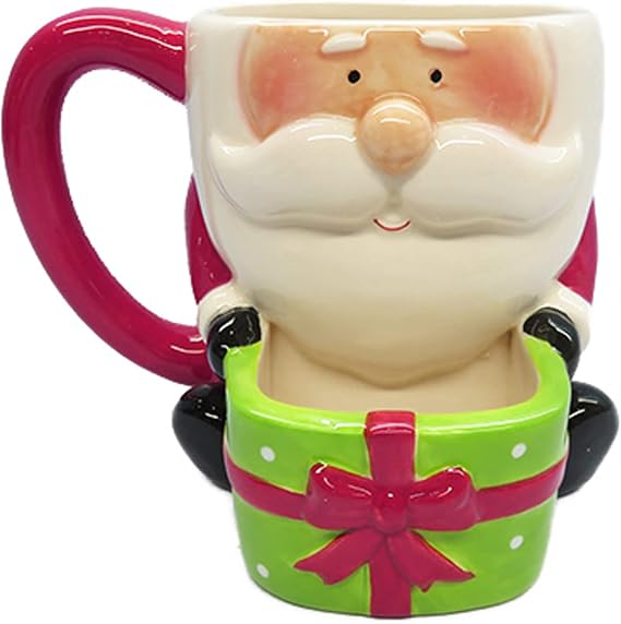 Novelty Christmas Mug with Cookie Holder - Santa Design 9079