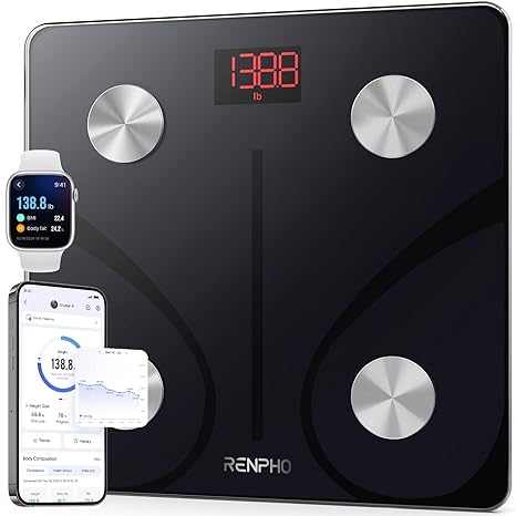 RENPHO Smart Scale for Body Weight, FSA&HSA Eligible, Bathroom Digital Scale with BMI, Body Fat, Bluetooth Fitness Equipment Sync with Apps, Accurate for Weight Loss, Home Use, 400 lbs - Elis 1