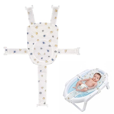 Baby Bath Mat Bath Seat for Newborns and Babies Safe Bath Insert with 5 Adjustable Straps Soft and Quick-Drying Mesh Non-Slip Easy to Assemble