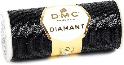 DMC Diamant Metallic Needlework Thread, 38.2-Yard, Ebony
