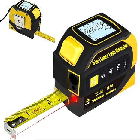 4-in-1 Laser Digital Measuring Tape & 80m/262ft Laser Distance Meter