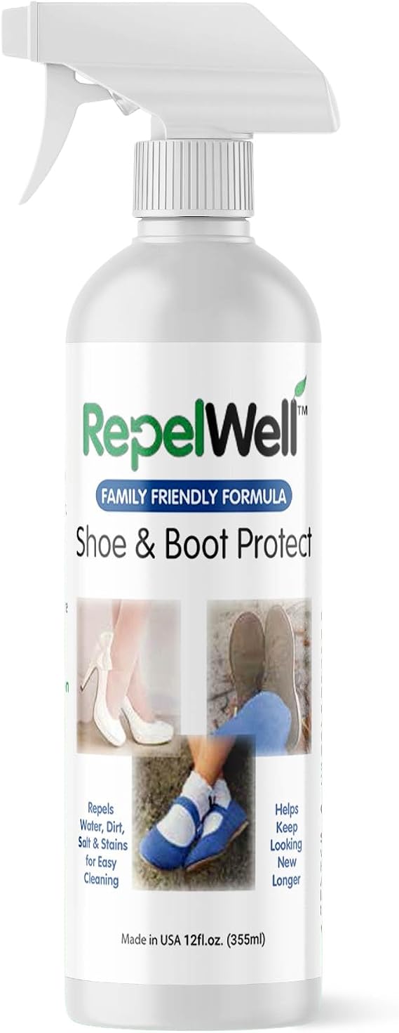 Non Toxic Shoe & Boot Protector Spray, Water & Stain Repellent, 12 oz