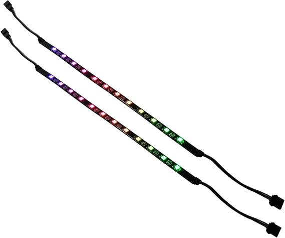 SilverStone Technology 12 LED Addressable RGB Light Strip 2 Pack with Magnetic and Adhesive tape 300mm Components Other (SST-LS03)
