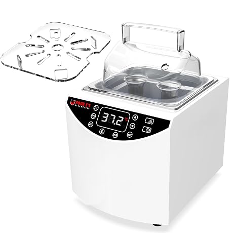 FOUR E'S SCIENTIFIC 2L Digital Lab Water Bath, up to 99C with Clear Lid