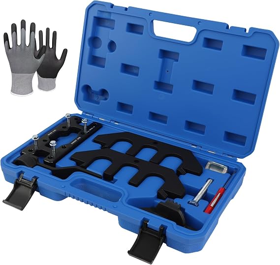 8PCS Engine Timing Tools Kit Compatible with Ford F150 Mustang 5.0L Coyote V8 2018-2023, Camshaft Alignment Holding Tool with Valve Spring Compressor Tool for 3 Gen 5.0L Coyote Engine, 303-448
