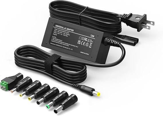 24V 3A Power Supply AC/DC Adapter Charger DC 24V Power Cord, 72W