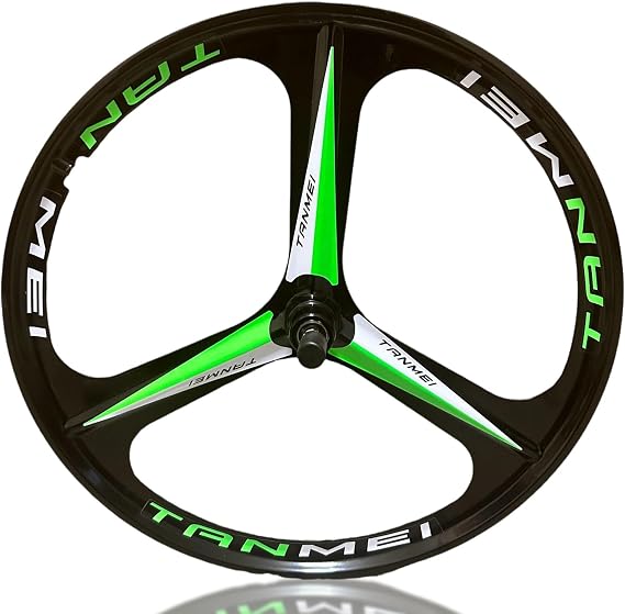 20/24'' Folding Bike Magnesium Alloy BMX Wheelset 406/451mm 3 Spokes Front Rear Wheels Disc Brake 100/135mm Hubs For 6-9 Speed Rotary