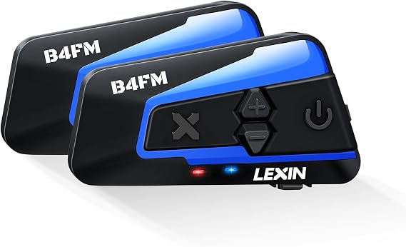 LEXIN B4FM Motorrad Bluetooth Headset Helm Intercom Kommunikationssystem für bis zu 10 Motorräder mit 2000m Reichweite Motorradhelm Gegensprechanlage mit Musikteilen Funktion Doppelpack