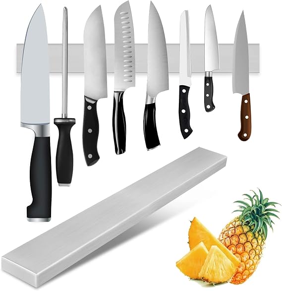 MG Magnetic Knife Holder for Wall, Stainless Steel Knife Magnetic Strip with Multi-Purpose Functionality as a Knife Holder, Knife Strip, Magnetic Tool Organizer & Home Organizer (11 inch)