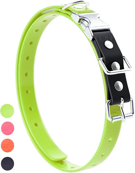Quick Snap Bungee Dog Collar Strap with D Ring for Most of Electronic Training Shock Collar Receivers-Adjustable Durable Waterproof Odorless 3/4 Inch TPU Collar Replacement for Barking Fence