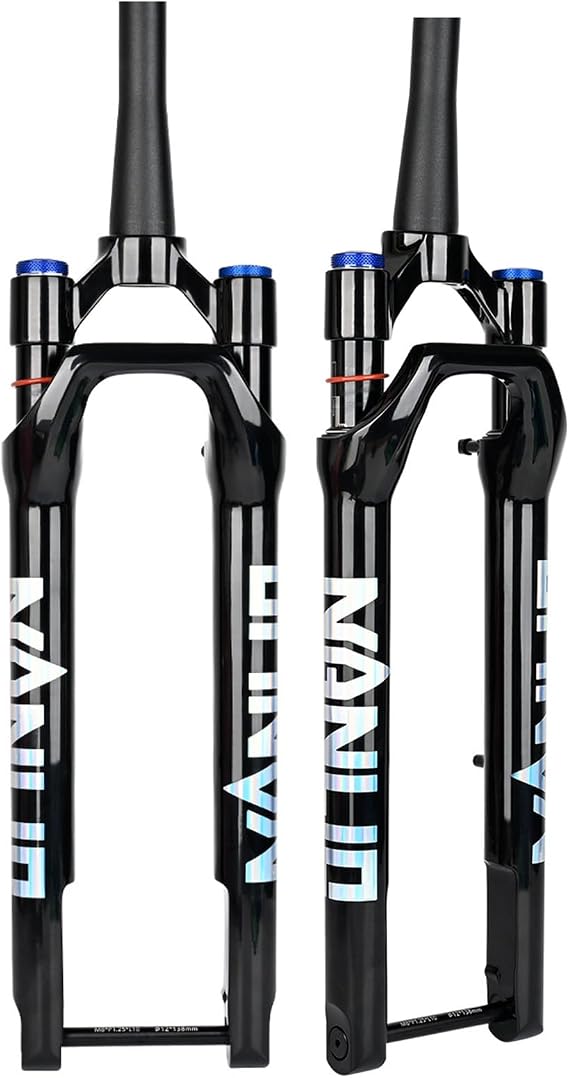 700C Gravel Road Bike Air Suspension Fork 60mm Travel 1-1/2" Tapered Tube 100 * 12mm Thru Axle Manual Lockout Disc Brake Bicycle Front Fork