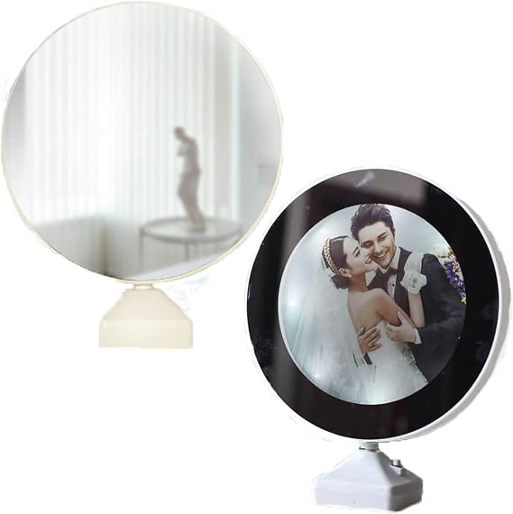 Personalized Picture Magic Frame,3 in 1LED Light Mirror Photo Frame Inside The Mirror with Your Own Picture Customized Anniversary Wedding Birthday Gifts,